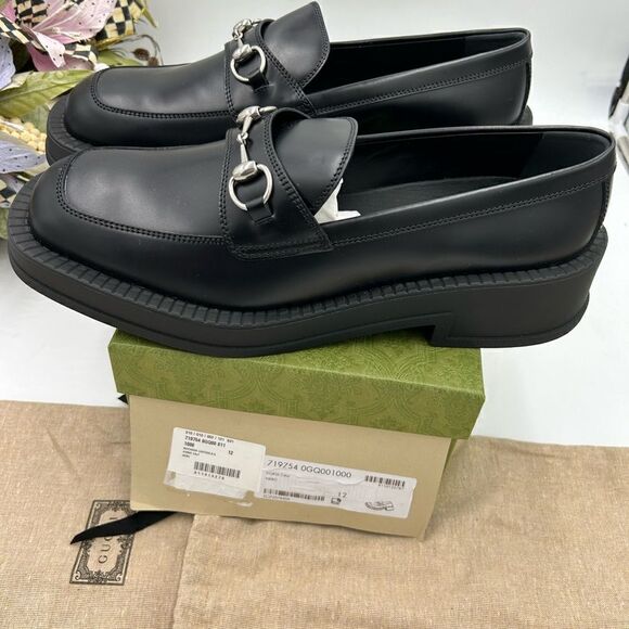 Men’s Gucci, leather chunky horse bit loafers size 12 made in Italy - Picture 4 of 8